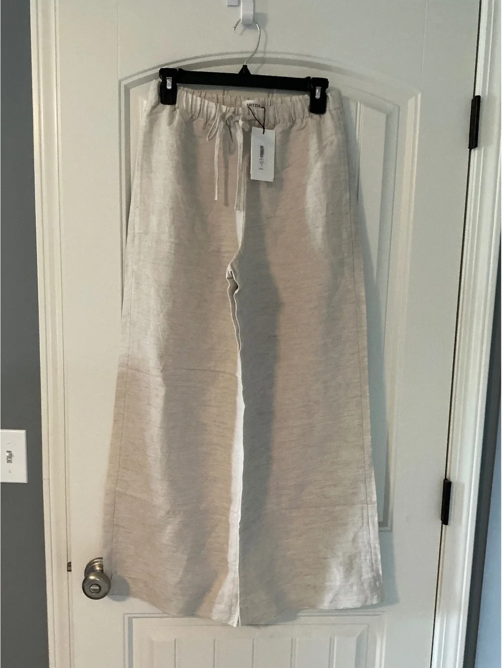 NWT Aritzia Cruise Linen Textured Lodge Pant Undyed Ecru size Small